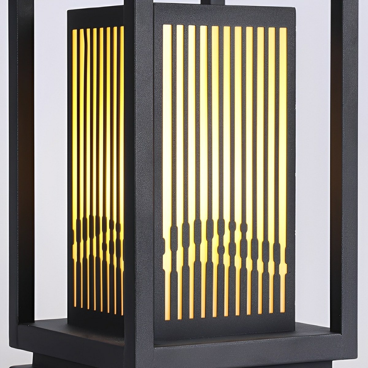 Minimalist Striped LED Black Modern Post Cap Light