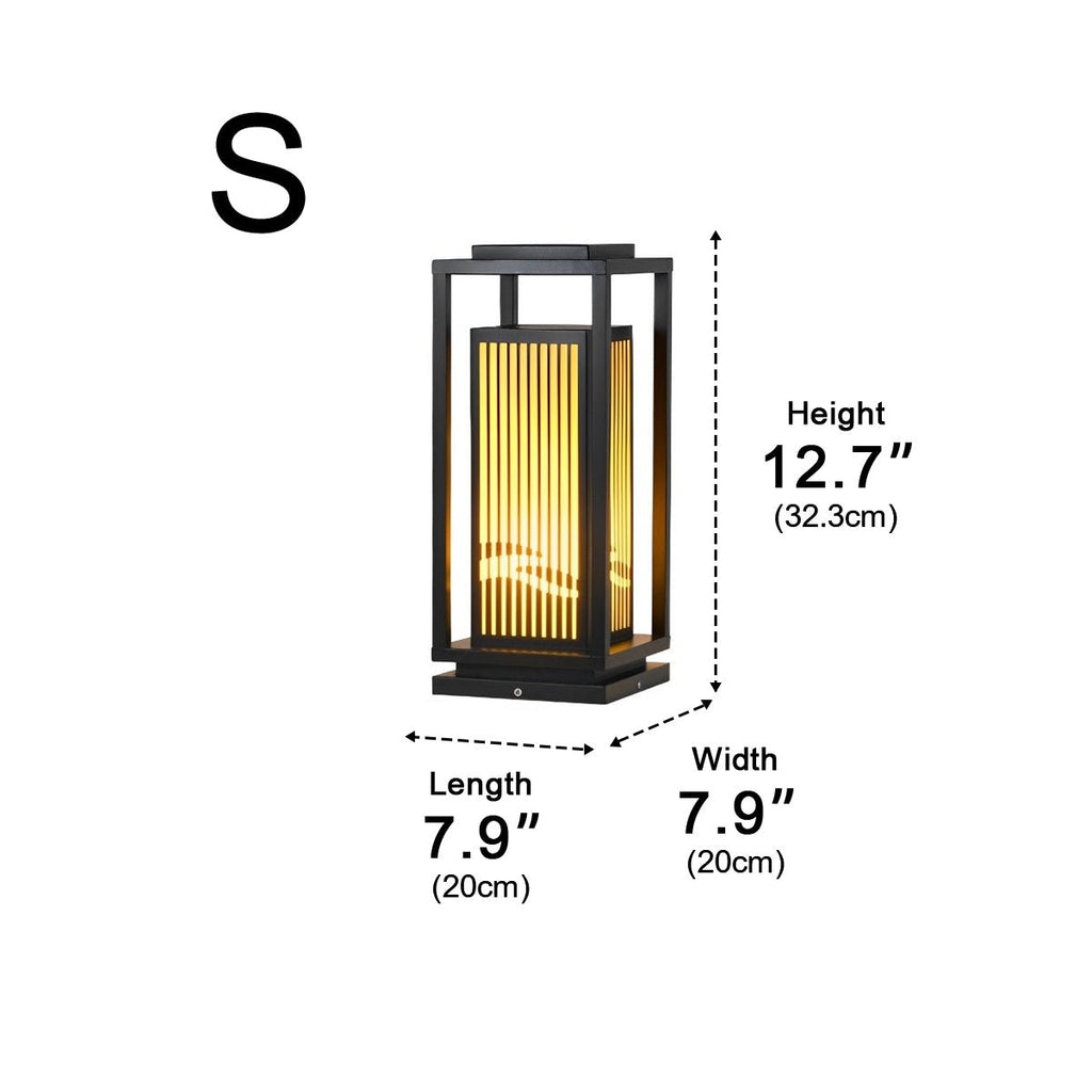 Minimalist Striped LED Black Modern Post Cap Light