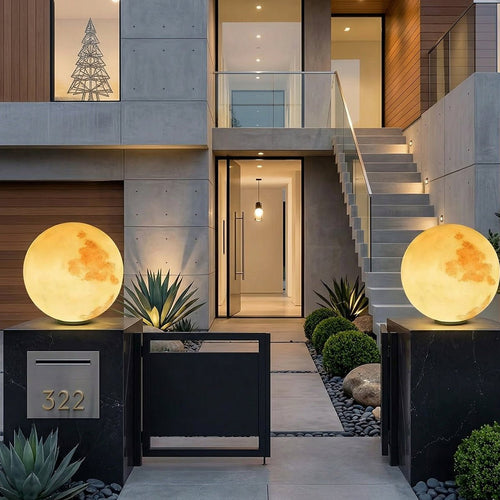 Modern Moon Globe Waterproof LED Fence Post Caps Lights