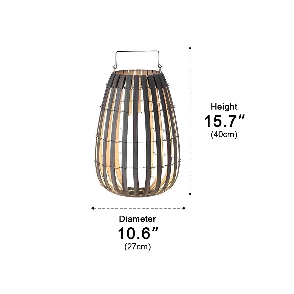 Rattan Hanging Lantern Shaped LED Waterproof Outdoor Lights