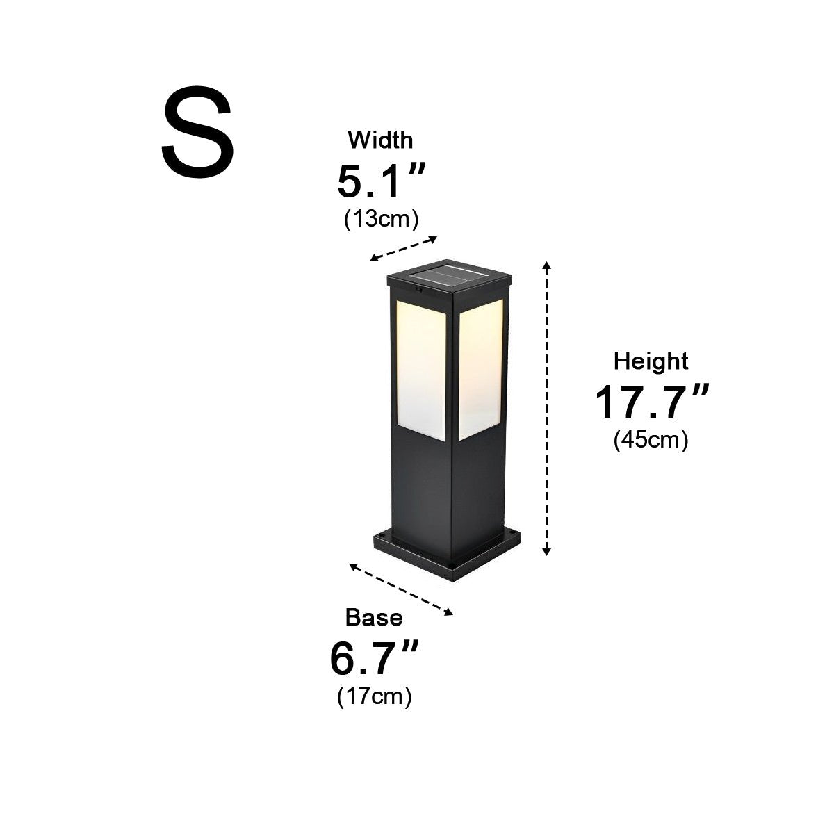 Square Waterproof LED Modern Solar Outdoor Path Lights Post Lights Walkway Lamps