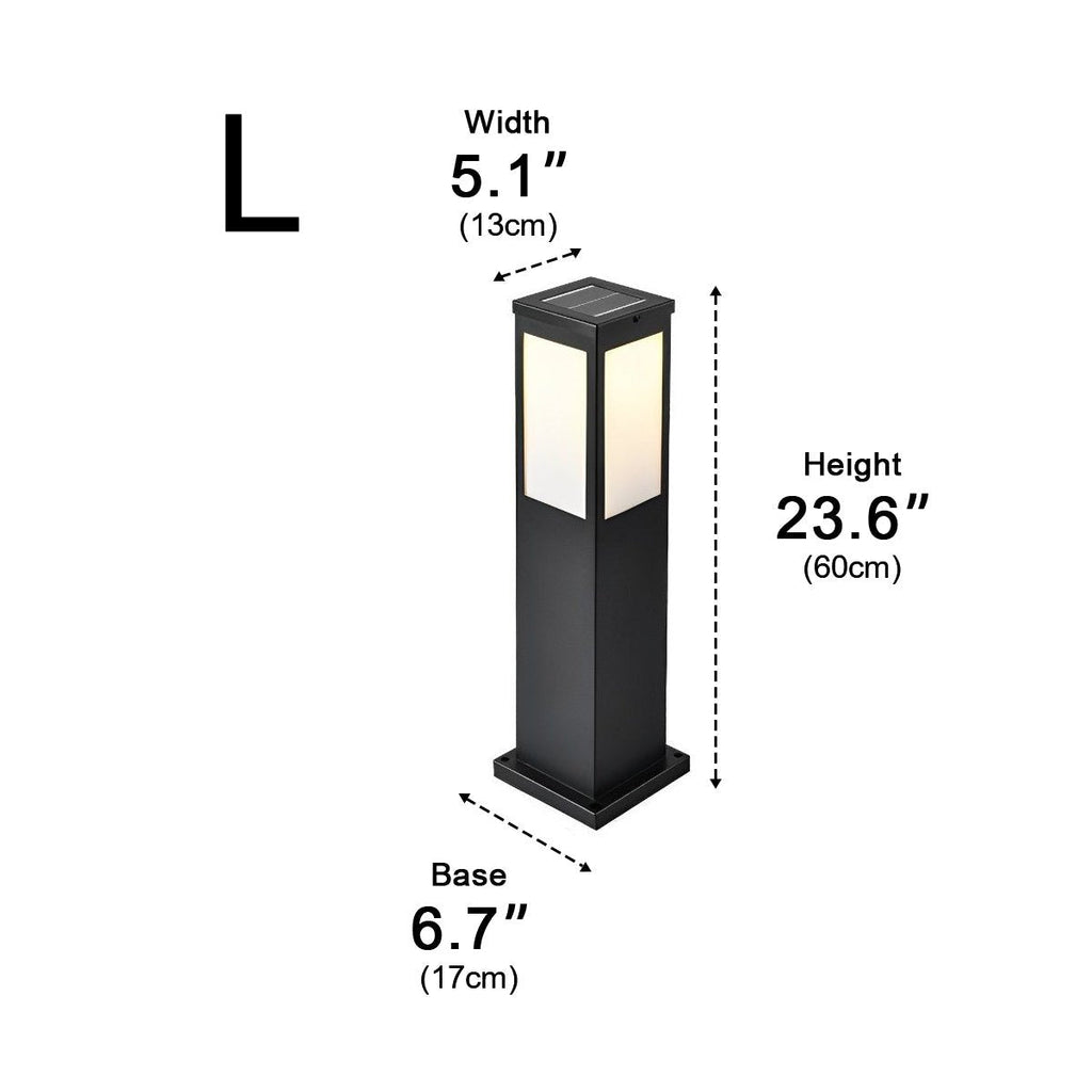 Square Waterproof LED Modern Solar Outdoor Path Lights Post Lights Walkway Lamps