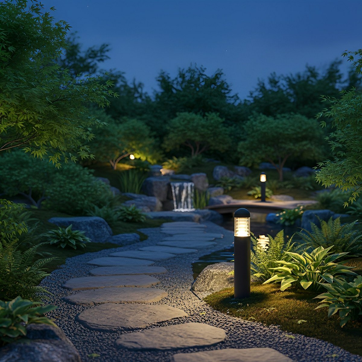 Waterproof Fence Patio Courtyard Park Yard  Aluminum Pillar Post Column Lamp