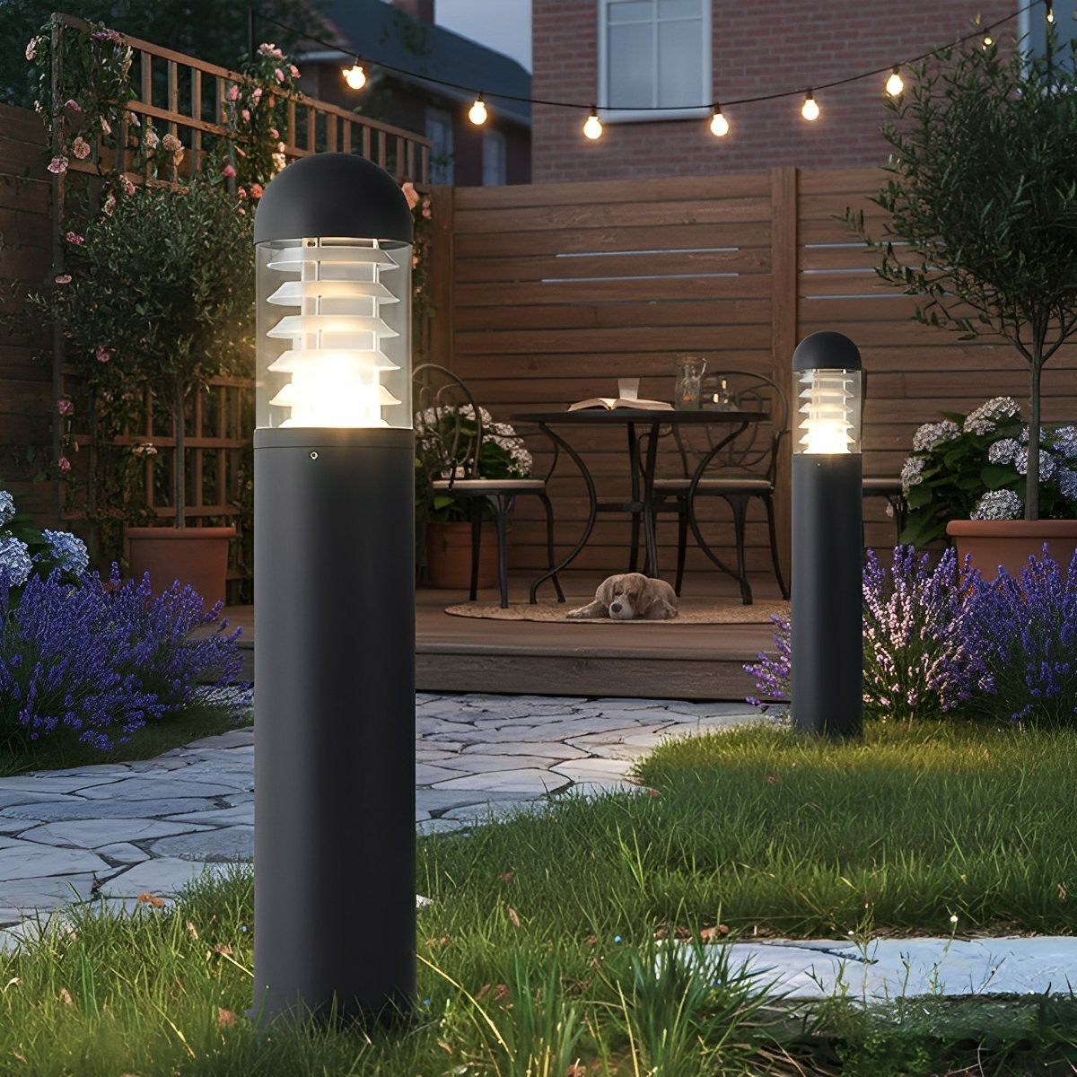 Waterproof Fence Patio Courtyard Park Yard  Aluminum Pillar Post Column Lamp