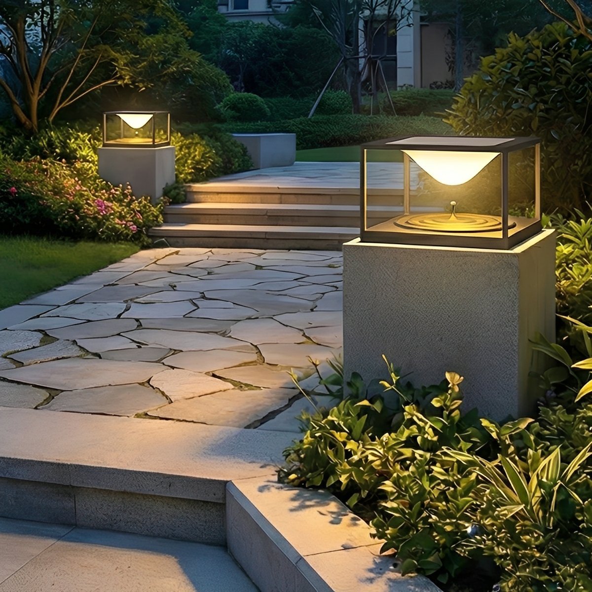Waterproof Square Dripping LED Outdoor Post Lights
